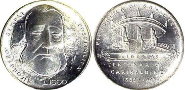 монета Сан-Марино 1000 лир 1982