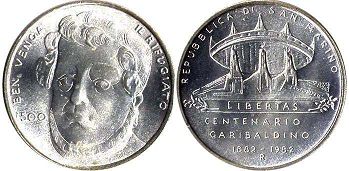 монета Сан-Марино 500 лир 1982