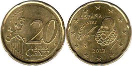 монета Испания 20 евро центов 2012