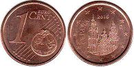 монета Испания 1 евро цент 2016