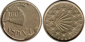 монета Испания 100 песет 1993
