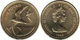 монета Островов Святой Елены и Вознесения 1 фунт 1984