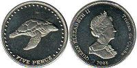 монета Тристан-да-Кунья 5 пенсов 2008