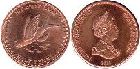монета Тристан-да-Кунья 1/2 пенни 2011