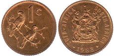 монета ЮАР 1 цент 1983