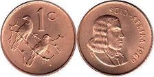 монета ЮАР 1 цент 1969