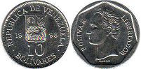 монета Венесуэла 10 боливаров 1998