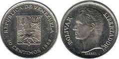 монета Венесуэла 50 сентимо 1989