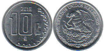 Мексика монета 10 сентаво 2016