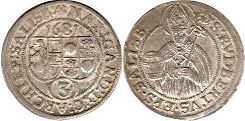 монета Зальцбург 3 крейцера 1681