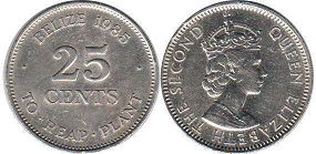 монета Белиз 25 центов 1985