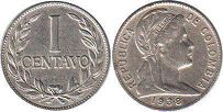 монета Колумбия 1 сентаво 1938