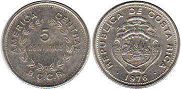 монета Коста Рика 5 сентимо 1976