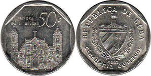 монета Куба 50 сентаво 2002