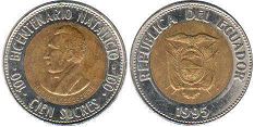 монета Эквадор 100 сукре 1995