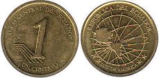 монета Эквадор 1 сентаво 2000