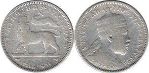 монета Эфиопия 1/4 бырра 1903