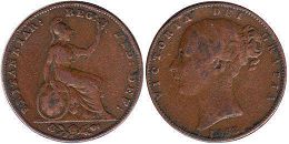 монета Великобритания 1 фартинг 1858