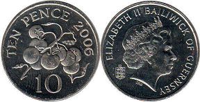 монета Гернси 10 пенсов 2006