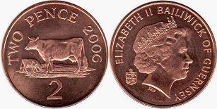 монета Гернси 2 пенса 2006