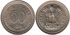 монета Индия 50 пайсов 1972