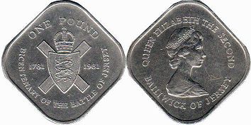 монета Джерси 1 фунт 1981