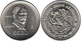 монета Мексика 500 песо 1987