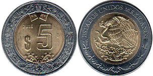 монета Мексика 5 песо 2016
