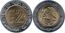 монета Мексика 2 песо 2016