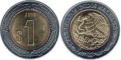 монета Мексика 1 песо 2016