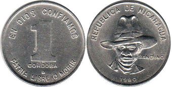 монета Никарагуа 1 кордова (кордоба) 1980