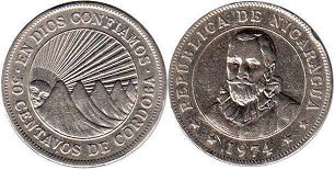 монета Никарагуа 50 сентаво 1974