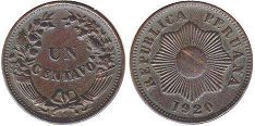 монета Перу 1 сентаво 1920