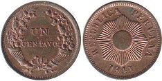 монета Перу 1 сентаво 1941