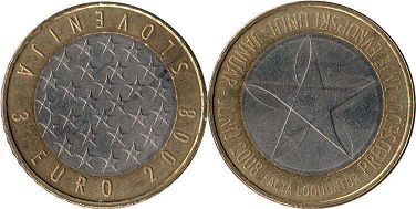 монета Словения 3 евро 2008