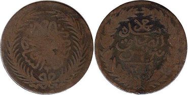 монета Тунис 2 харуба 1872