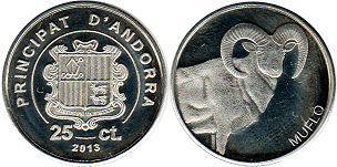 монета Андорра 25 сентимо 2013