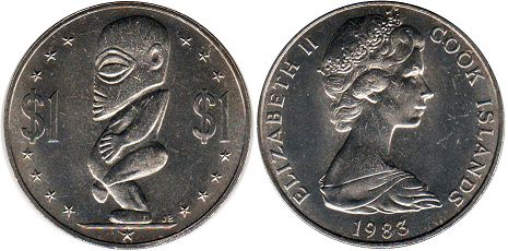 монета Островов Кука 1 доллар 1983