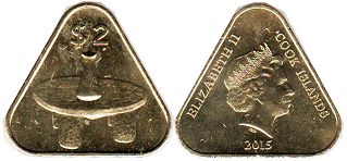 монета Острова Кука 2 доллара 2015
