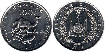монета Джибути 100 франков 2013