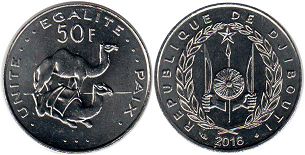 монета Джибути 50 франков 2016