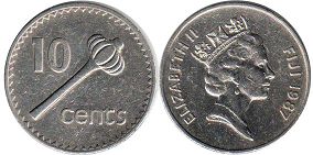 монета Фиджи 10 центов 1987
