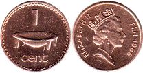 монета Фиджи 1 цент 1986