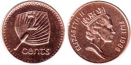 монета Фиджи 2 цента 1986