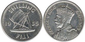 монета Фиджи шиллинг 1935
