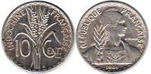 монета Французский Индокитай 10 центов 1941