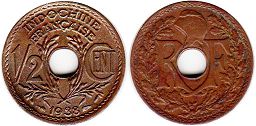 монета Французский Индокитай 1/2 цента 1938