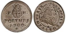 монета Венгрия полтура 1700