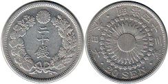 монета Япония 20 сен 1910