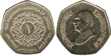 монета Иордания 1 динар 1997